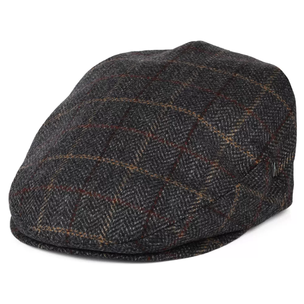 Casquettes Plates | Casquettes Plates^City Sport Casquette Plate en Laine et Cachemire à Carreaux et Chevrons gris
