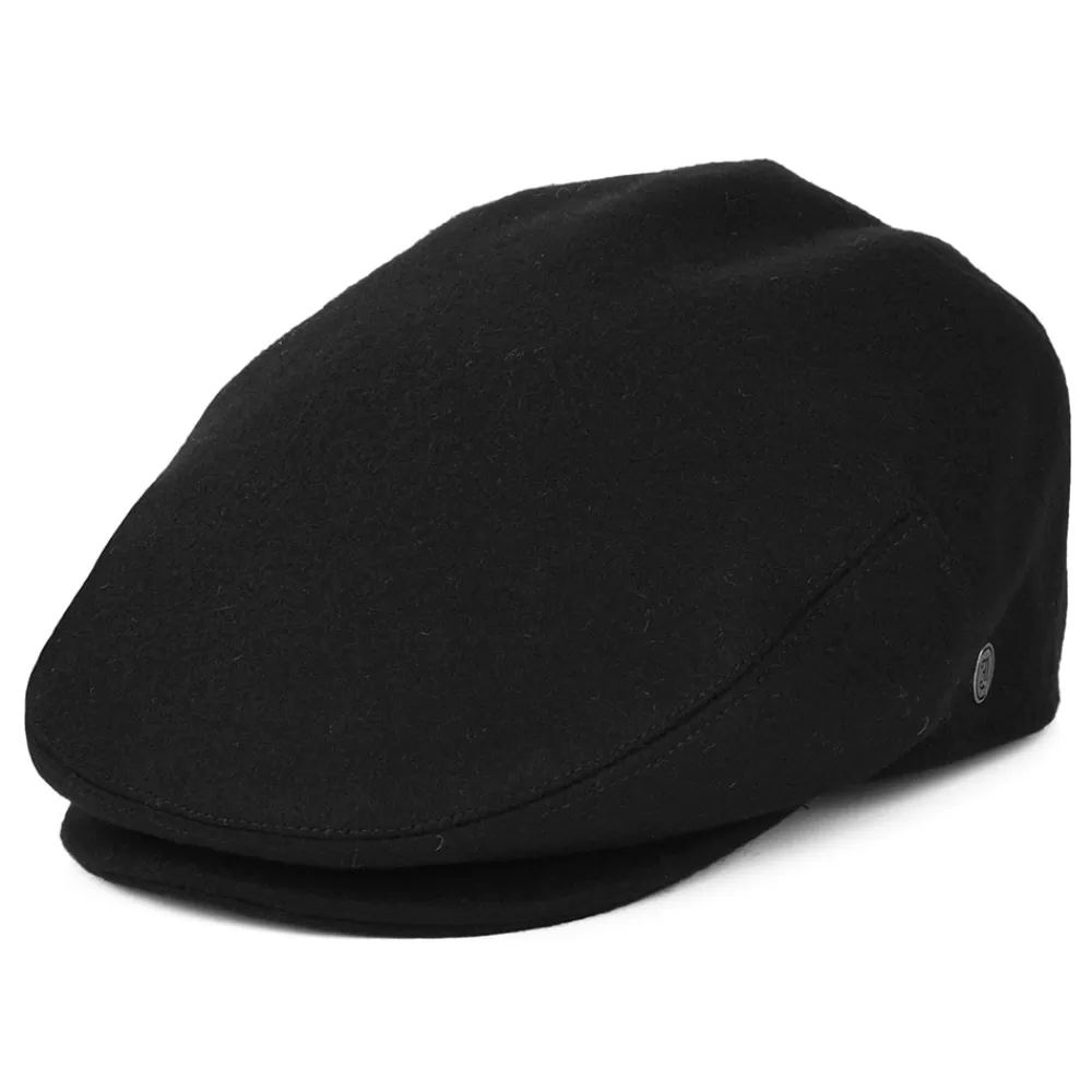 Casquettes Plates | Grandes Tailles^Jaxon & James Casquette Plate en Laine Melton noir JAXON & JAMES