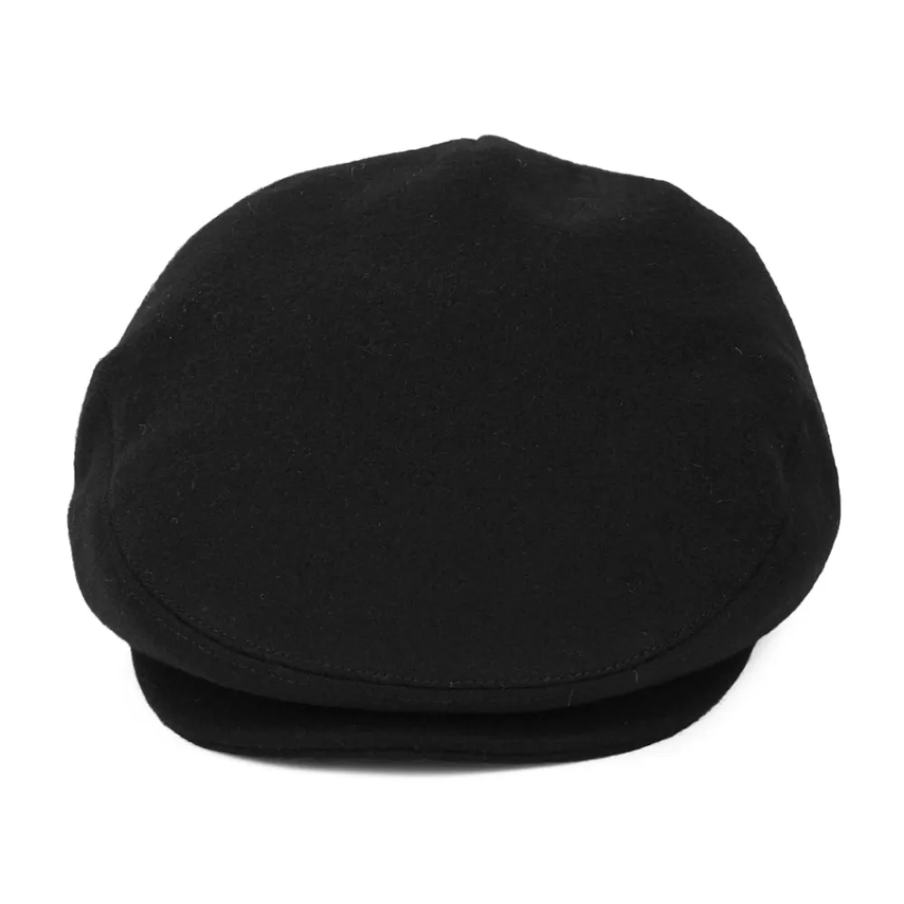 Casquettes Plates | Grandes Tailles^Jaxon & James Casquette Plate en Laine Melton noir JAXON & JAMES