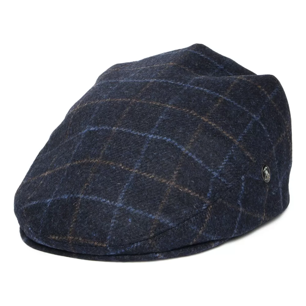 Casquettes Plates | Chapeaux Hiver^City Sport Casquette Plate en Laine Vierge à Carreaux bleu marine