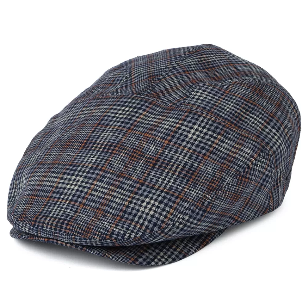 Casquettes Plates | Casquettes Plates^Bailey Casquette Plate en Lin à Carreaux Duch bleu-rouille