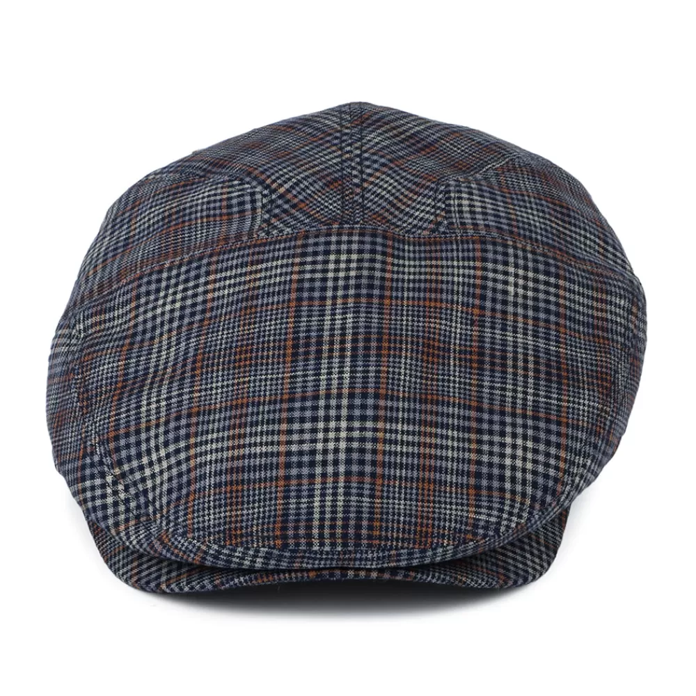 Casquettes Plates | Casquettes Plates^Bailey Casquette Plate en Lin à Carreaux Duch bleu-rouille