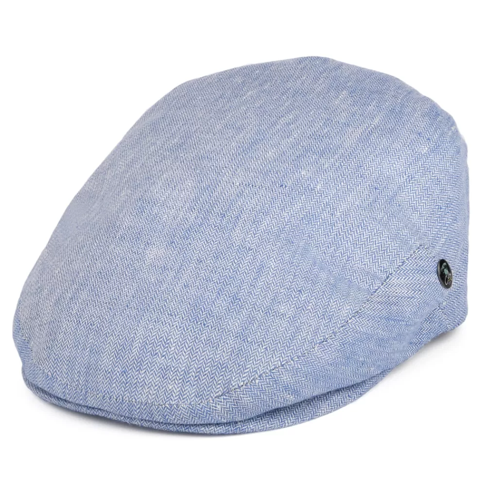 Casquettes Plates | Casquettes Plates^City Sport Casquette Plate en Lin à Micro Chevrons bleu