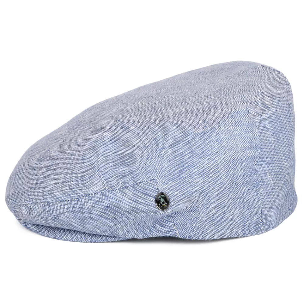 Casquettes Plates | Casquettes Plates^City Sport Casquette Plate en Lin à Micro Chevrons bleu