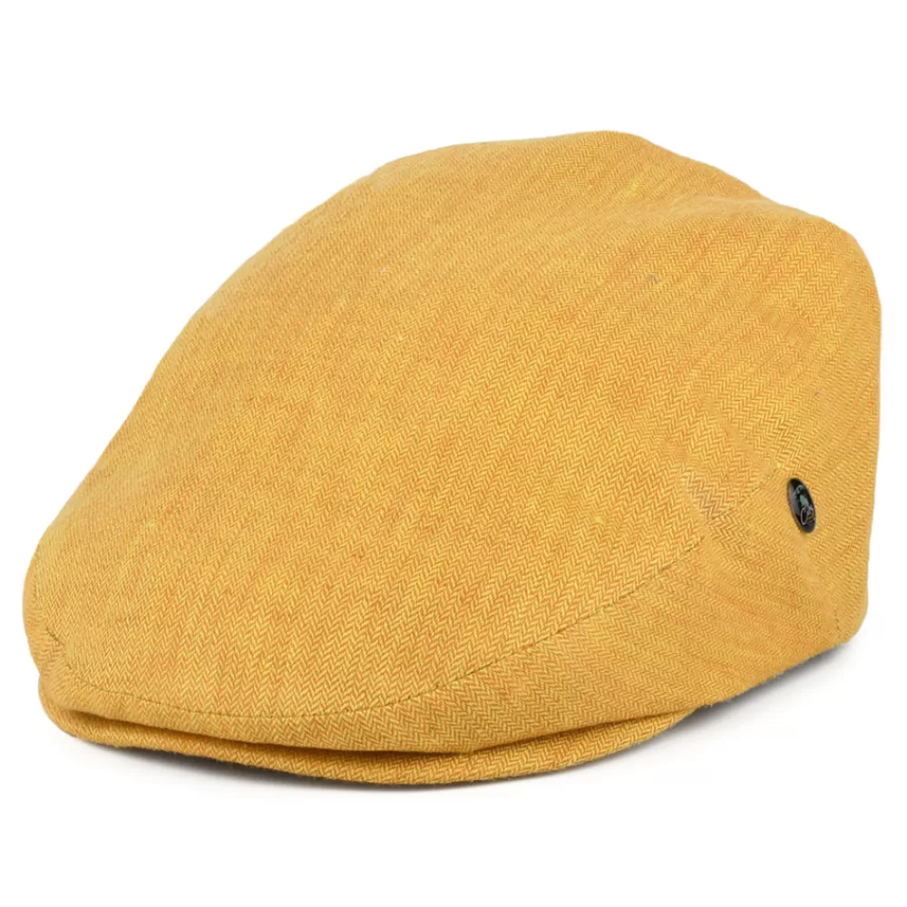 Casquettes Plates | Grandes Tailles^City Sport Casquette Plate en Lin à Micro Chevrons moutarde