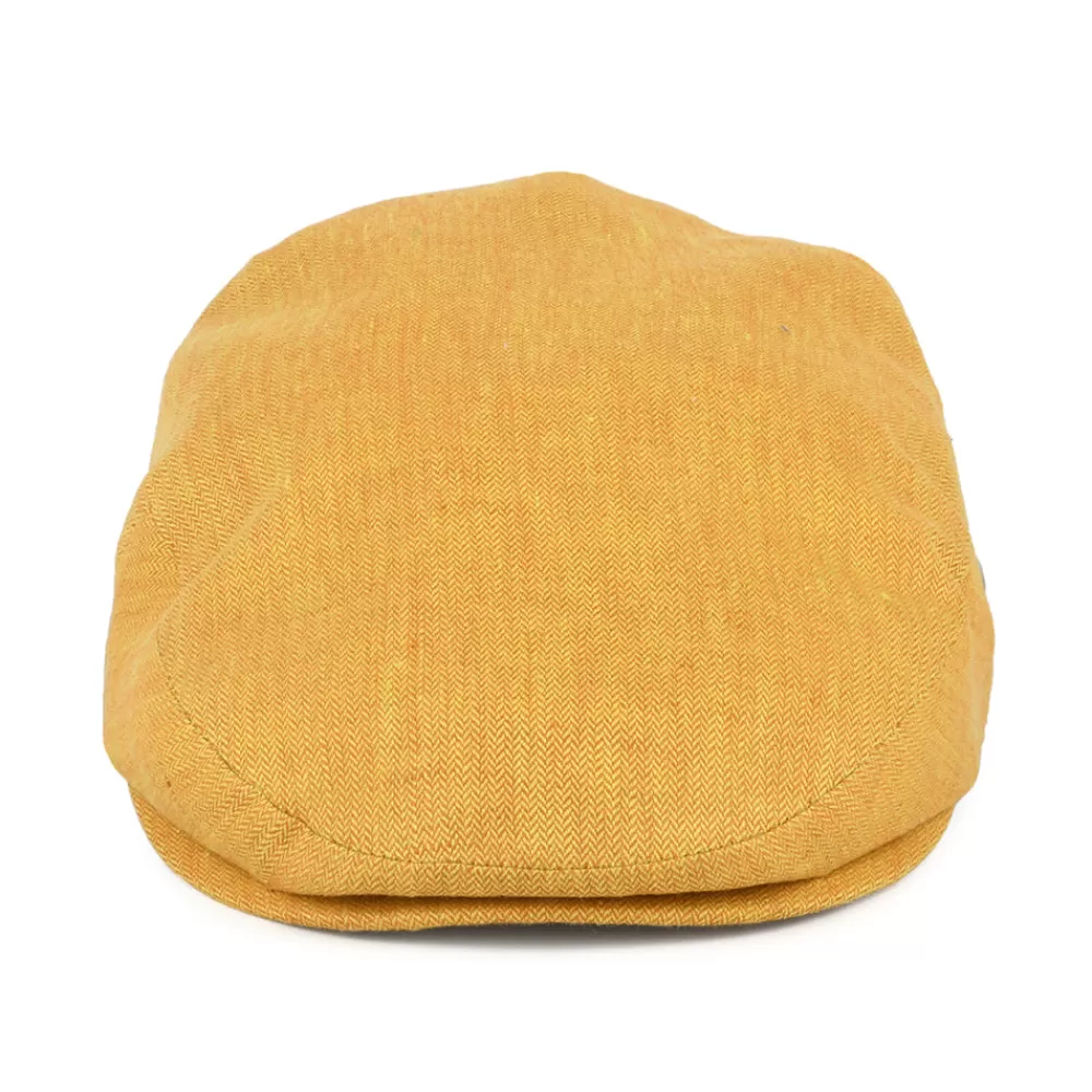 Casquettes Plates | Grandes Tailles^City Sport Casquette Plate en Lin à Micro Chevrons moutarde
