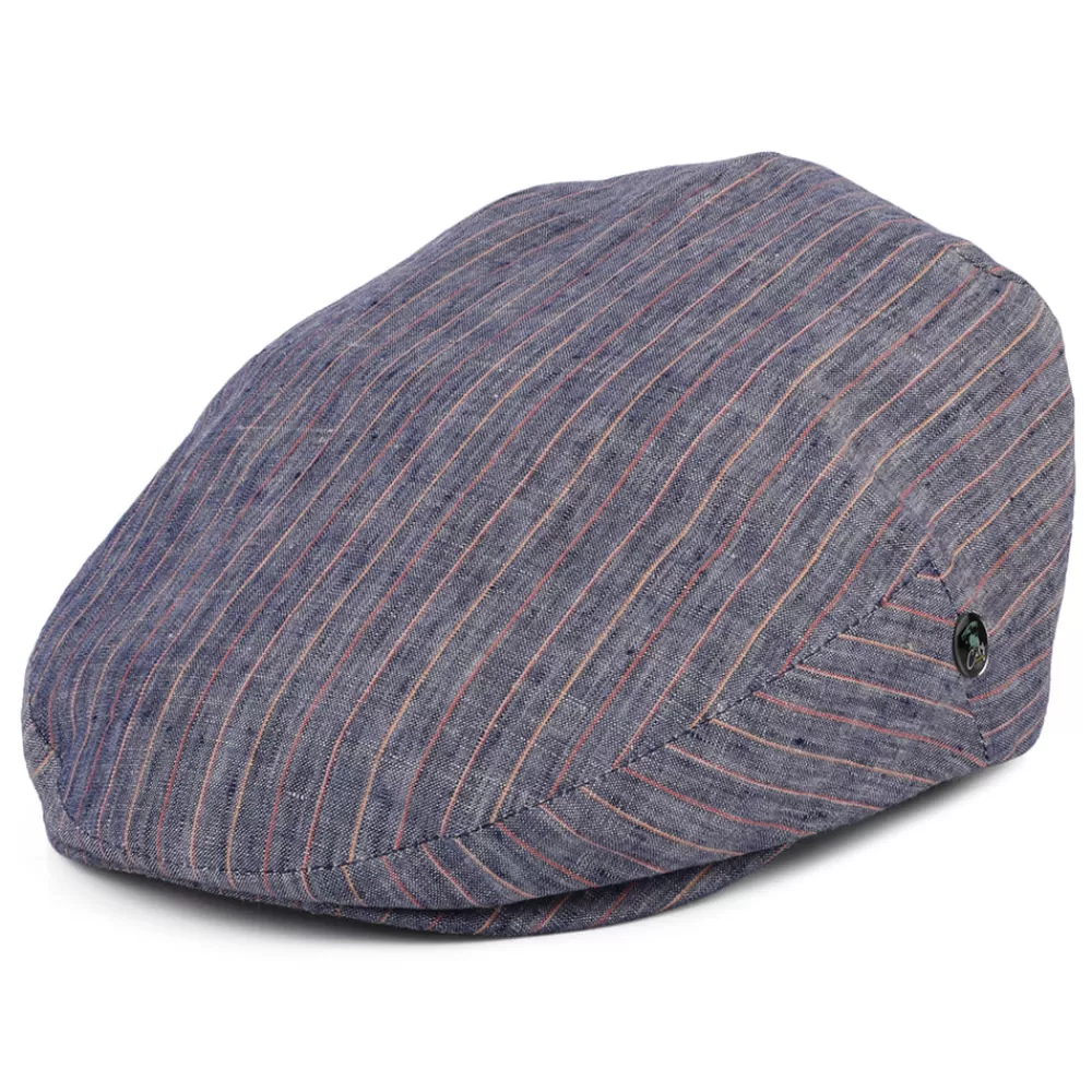 Casquettes Plates | Casquettes Plates^City Sport Casquette Plate en Lin à Rayures bleu