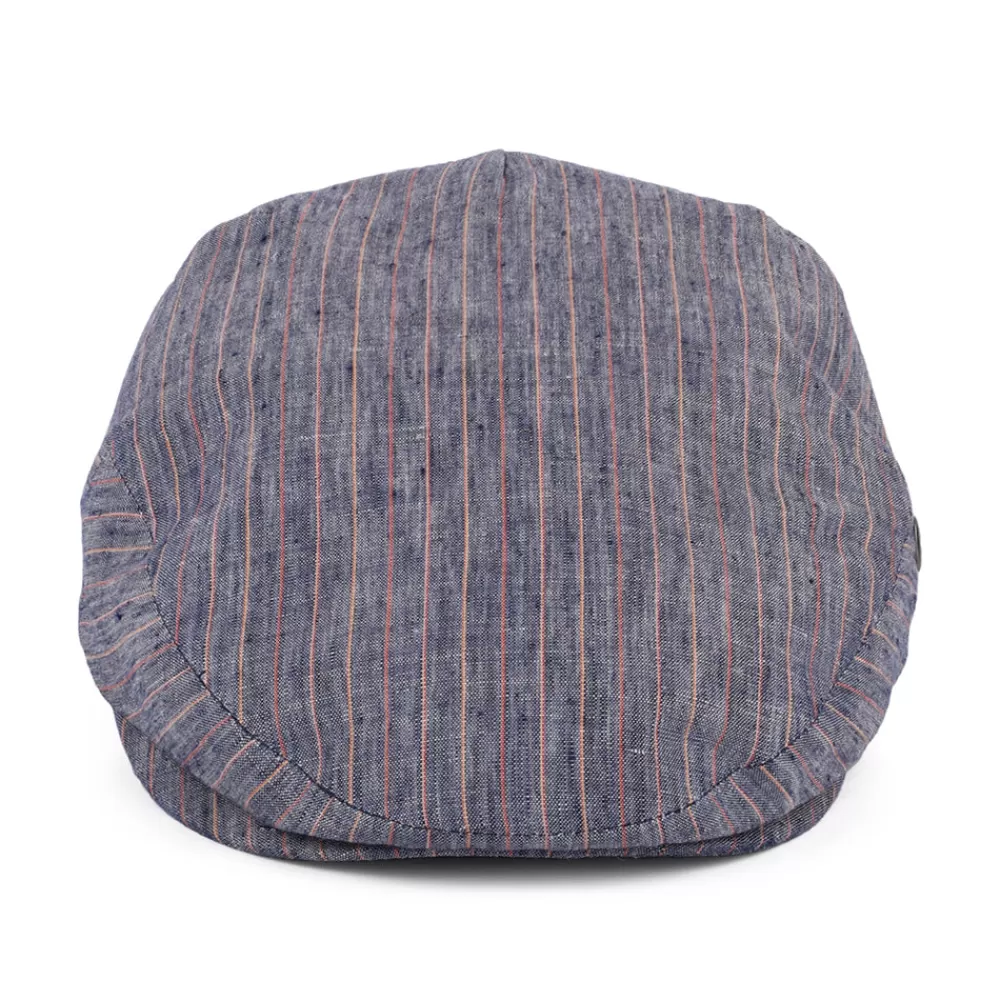 Casquettes Plates | Casquettes Plates^City Sport Casquette Plate en Lin à Rayures bleu