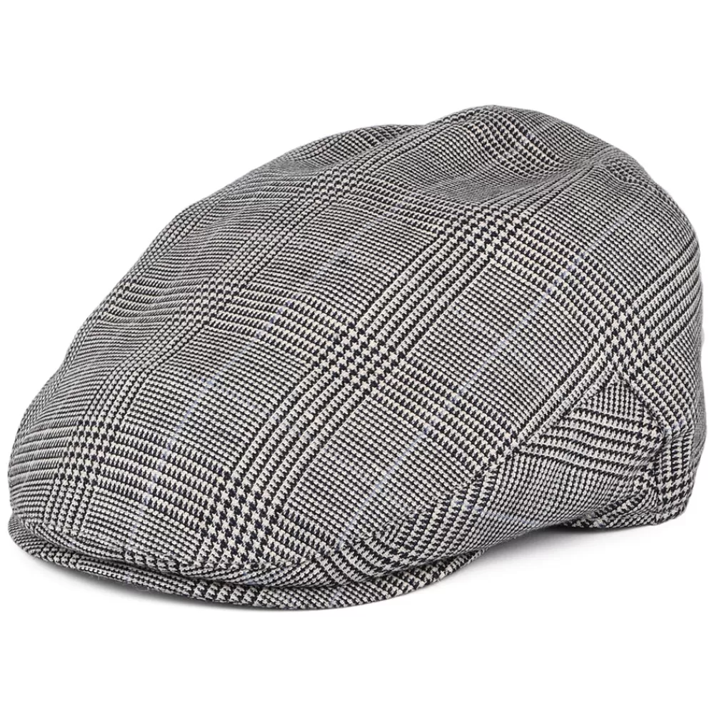 Casquettes Plates | Casquettes Plates^Christys Casquette Plate en Lin et Laine Prince-de-Galles Ascot Camberley noir-blanc-bleu