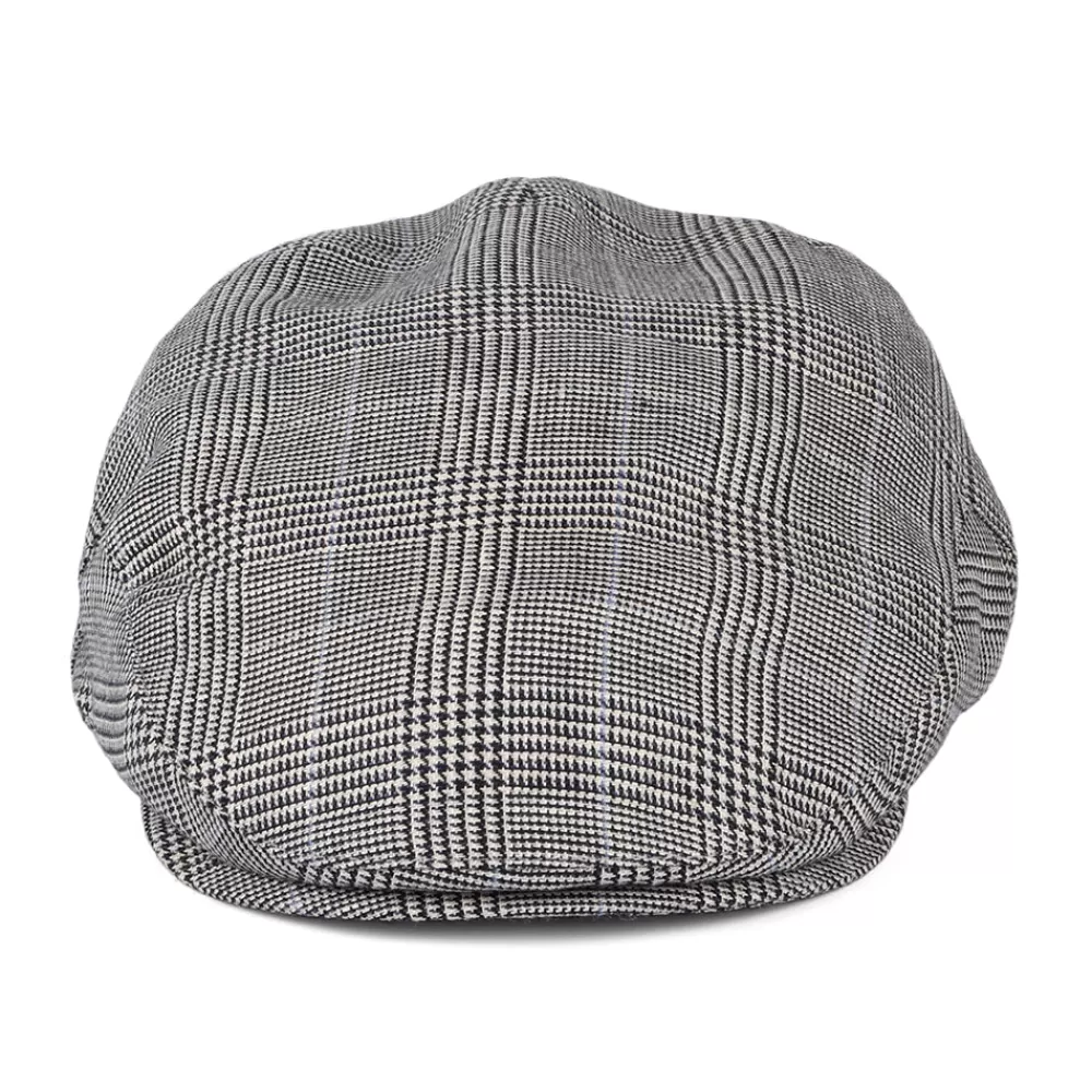 Casquettes Plates | Casquettes Plates^Christys Casquette Plate en Lin et Laine Prince-de-Galles Ascot Camberley noir-blanc-bleu