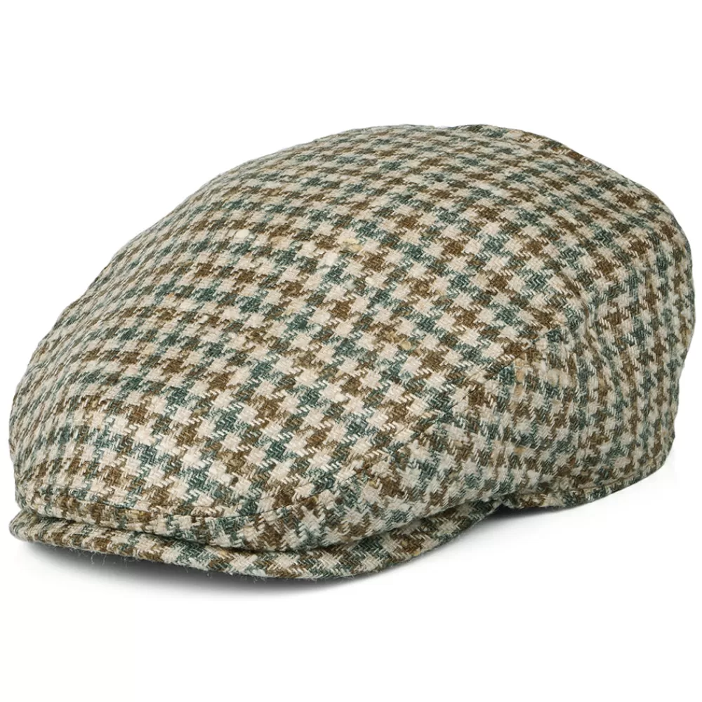Casquettes Plates | Casquettes Plates^Stetson Casquette Plate en Soie et Laine Vierge Pied-de-Poule Kent beige
