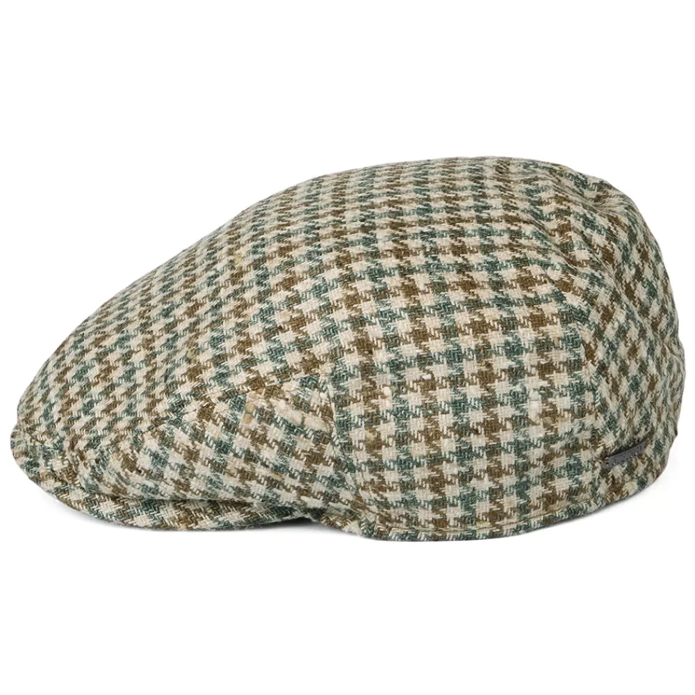 Casquettes Plates | Casquettes Plates^Stetson Casquette Plate en Soie et Laine Vierge Pied-de-Poule Kent beige
