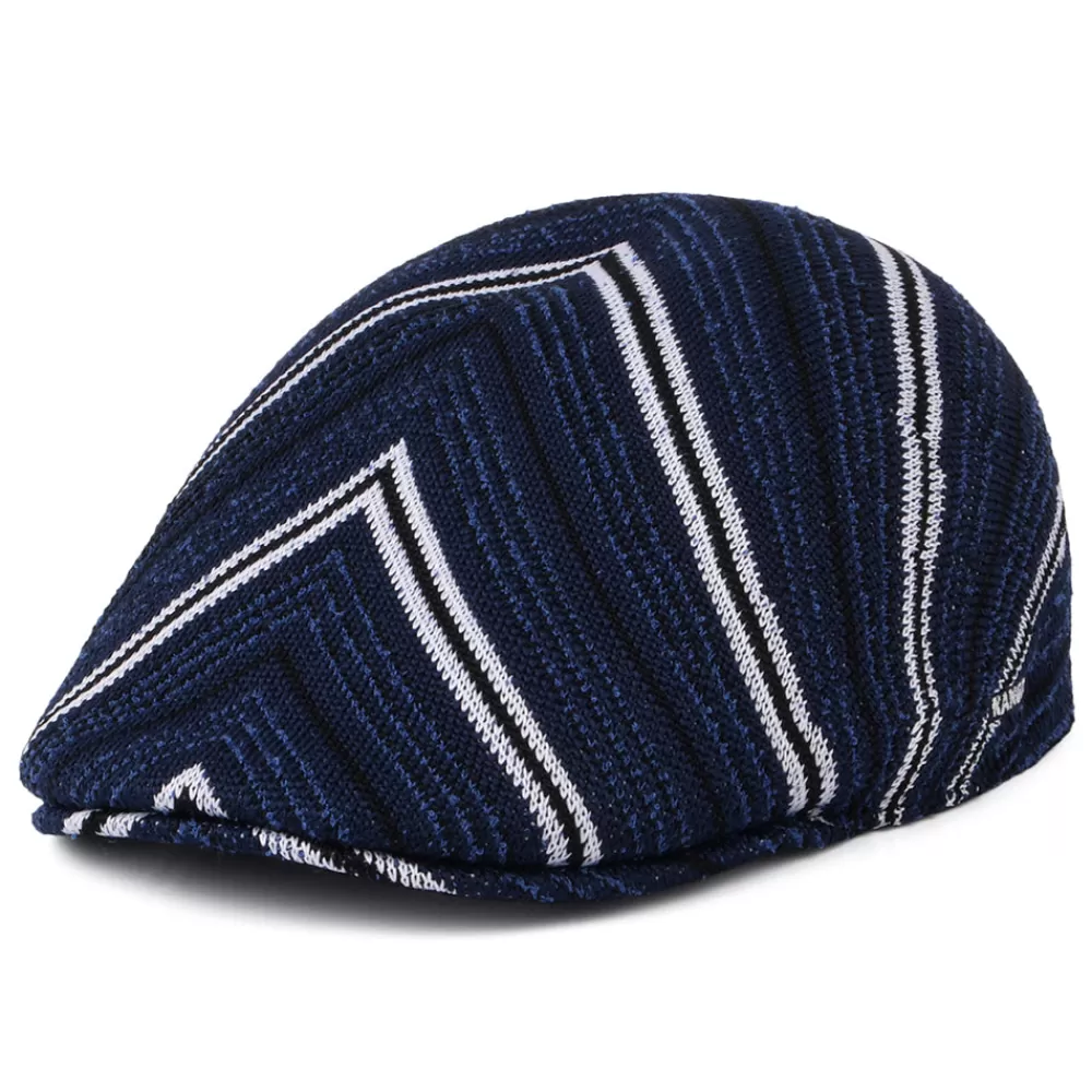 Casquettes Plates | Casquettes Plates^Kangol Casquette Plate en Tropic à Rayures Diagonales 507 bleu marine