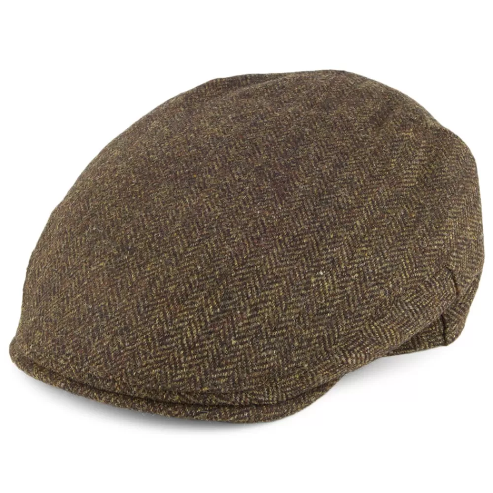 Casquettes Plates | Casquettes Femme^Christys Casquette Plate en Tweed à Chevrons Balmoral Country olive