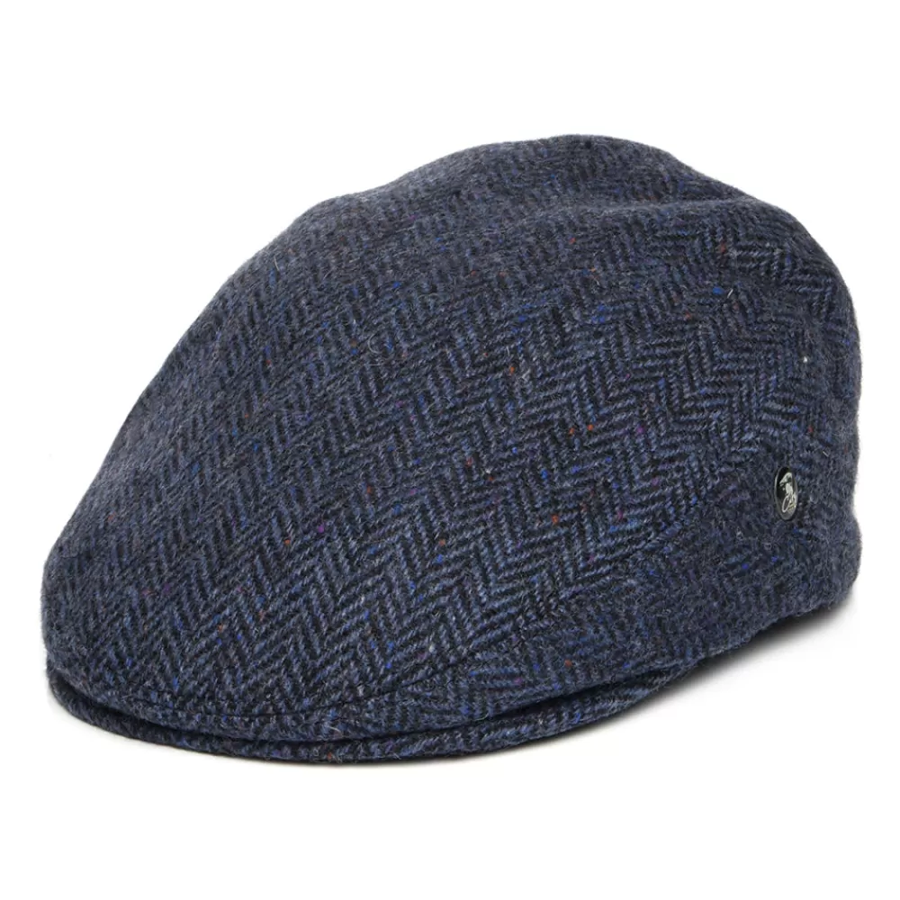 Casquettes Plates | Grandes Tailles^City Sport Casquette Plate en Tweed du Donegal à Chevrons bleu marine