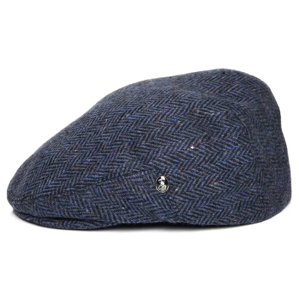 Casquettes Plates | Grandes Tailles^City Sport Casquette Plate en Tweed du Donegal à Chevrons bleu marine