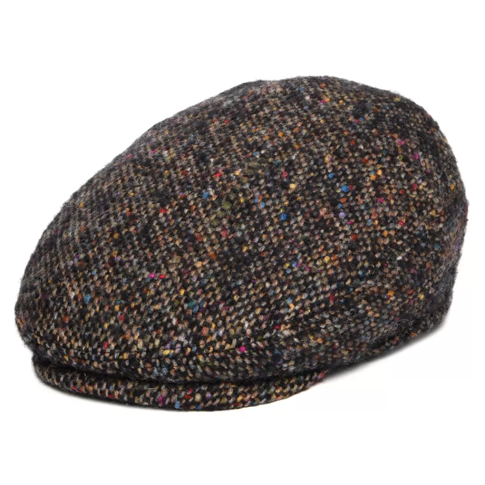 Casquettes Plates | Chapeaux Hiver^Stetson Casquette Plate en Tweed du Donegal Driver noir-multi