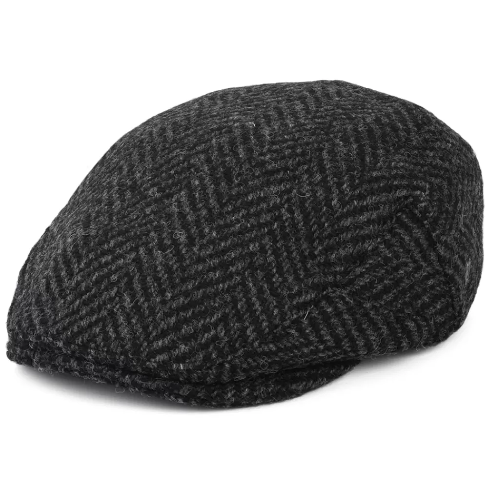 Casquettes Plates | Grandes Tailles^Jaxon & James Casquette Plate en Tweed du Donegal Épais à Chevrons Drumbarron noir-anthracite JAXON & JAMES