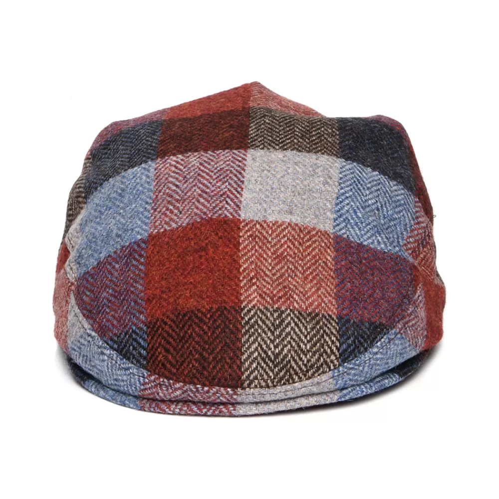 Casquettes Plates | Chapeaux Hiver^City Sport Casquette Plate en Tweed du Donegal Patch à Chevrons bleu-vin