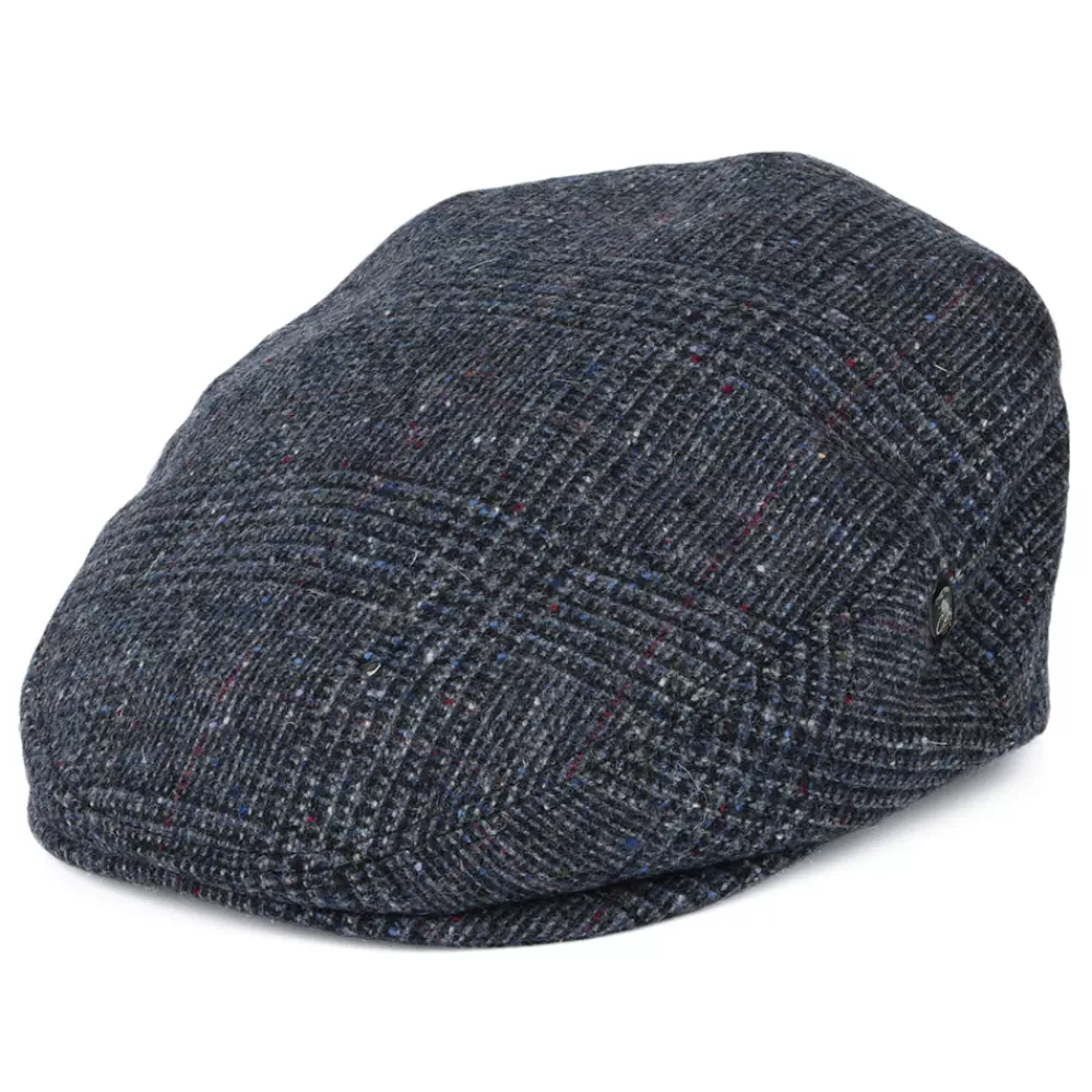 Casquettes Plates | Casquettes Plates^City Sport Casquette Plate en Tweed du Donegal Prince-de-Galles bleu