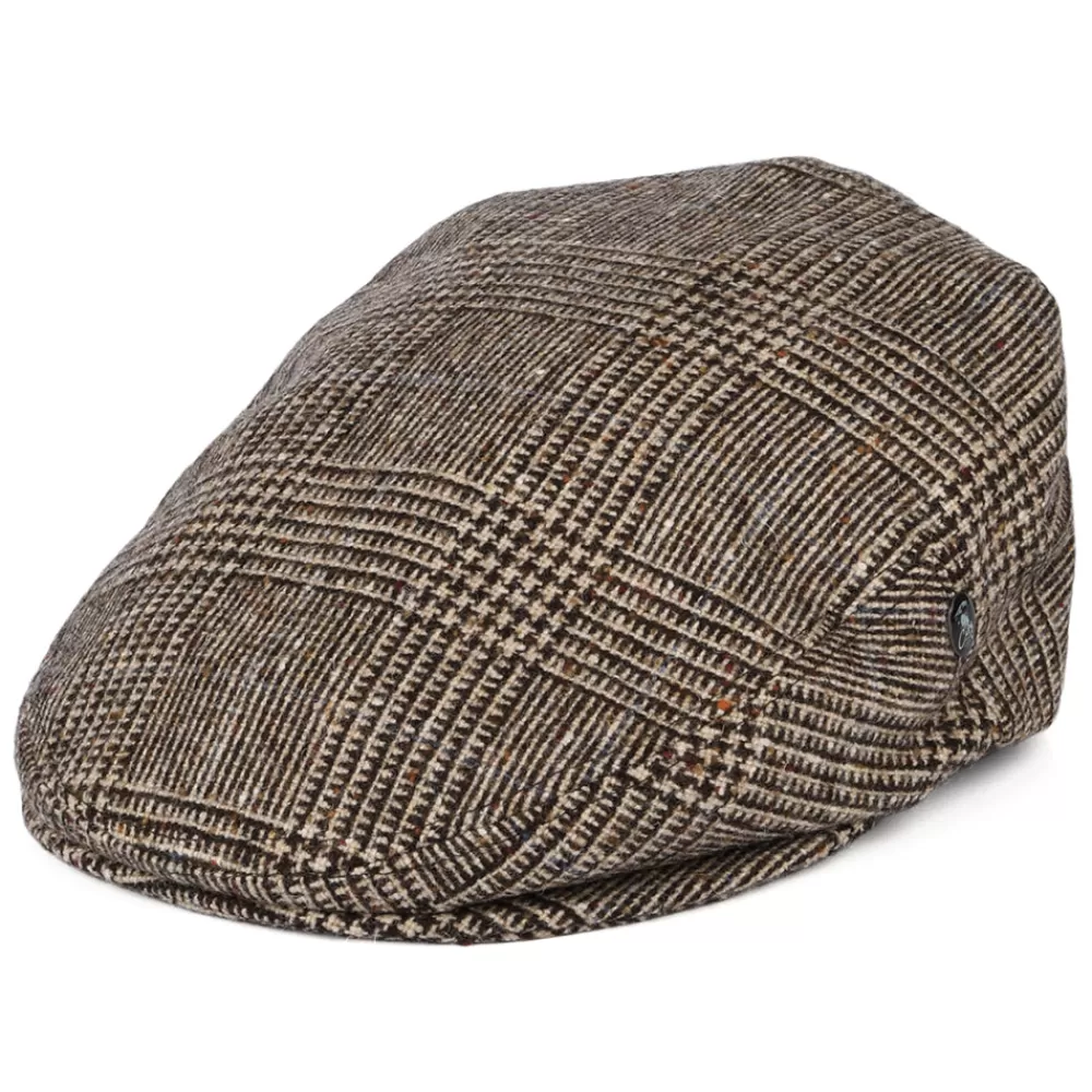 Casquettes Plates | Casquettes Plates^City Sport Casquette Plate en Tweed du Donegal Prince-de-Galles marron