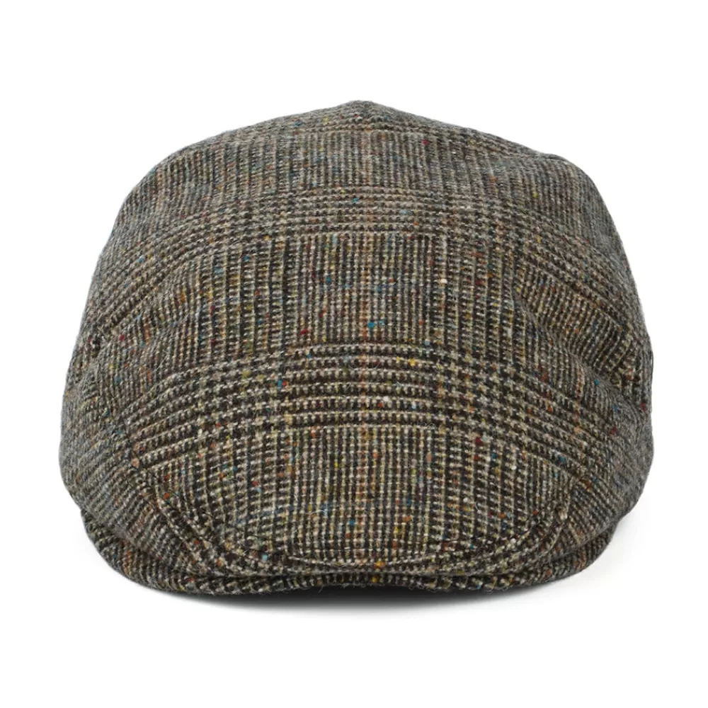 Casquettes Plates | Casquettes Plates^City Sport Casquette Plate en Tweed du Donegal Prince-de-Galles olive
