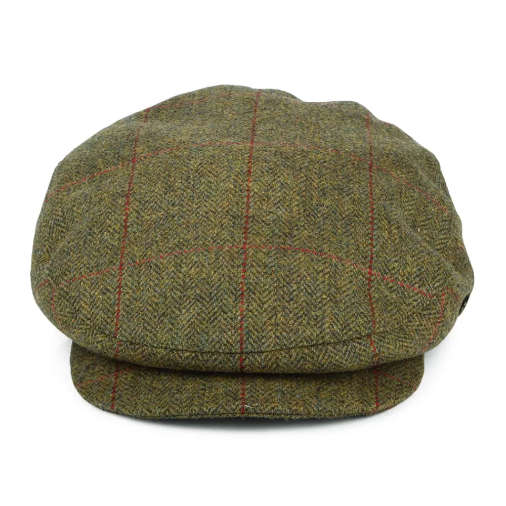 Casquettes Plates | Chapeaux Hiver^Failsworth Casquette Plate Hydrofuge à Carreaux et Chevrons Manor mousse-rouge