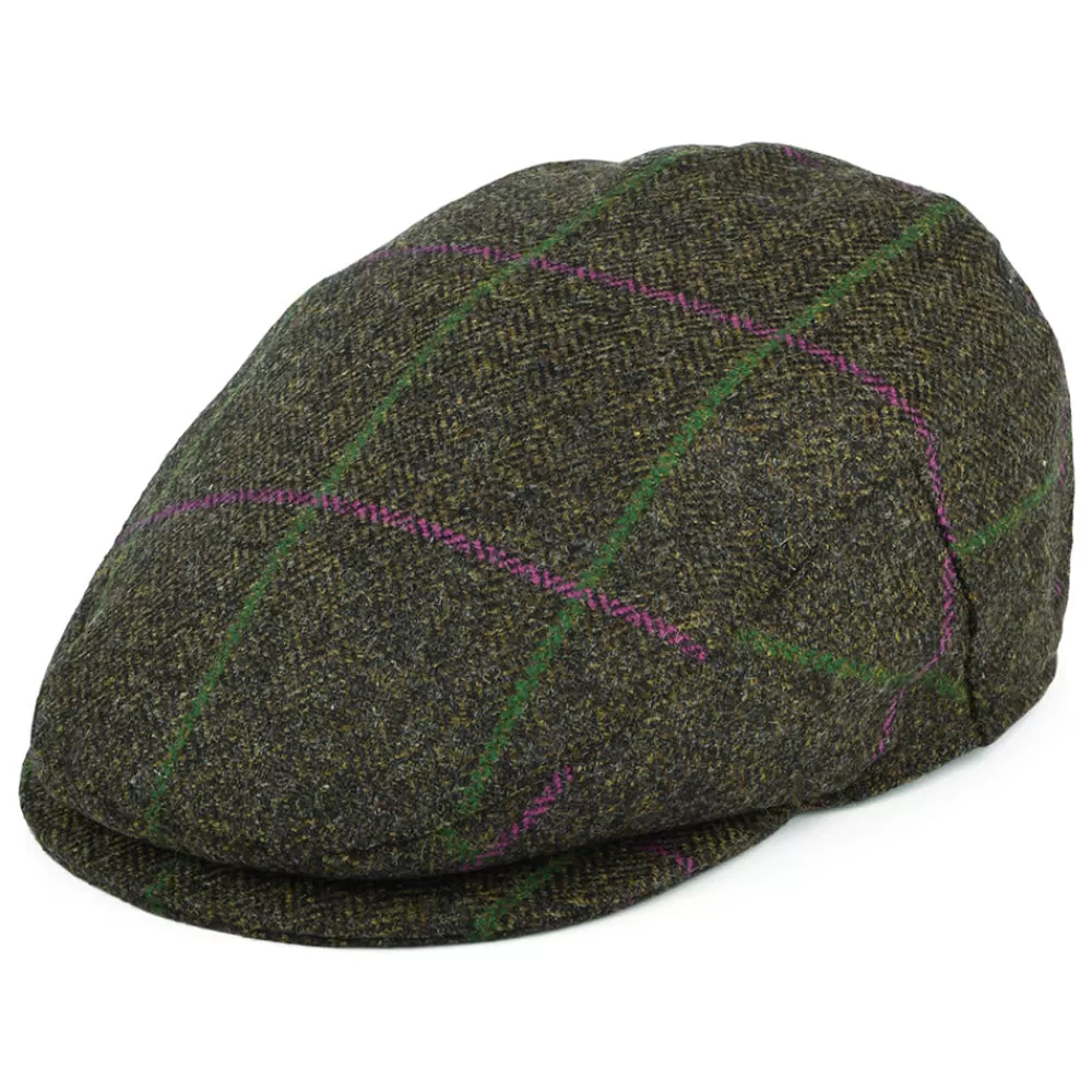 Casquettes Plates | Chapeaux Hiver^Failsworth Casquette Plate Imperméable à Carreaux et Chevrons olive-violet-vert