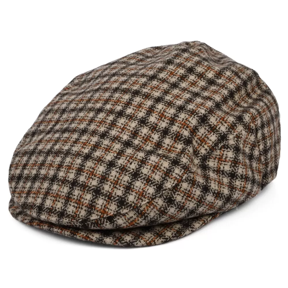Casquettes Plates | Casquettes Plates^Brixton Casquette Plate Pied-de-Poule Hooligan Lightweight X Snap sable-marron-orange