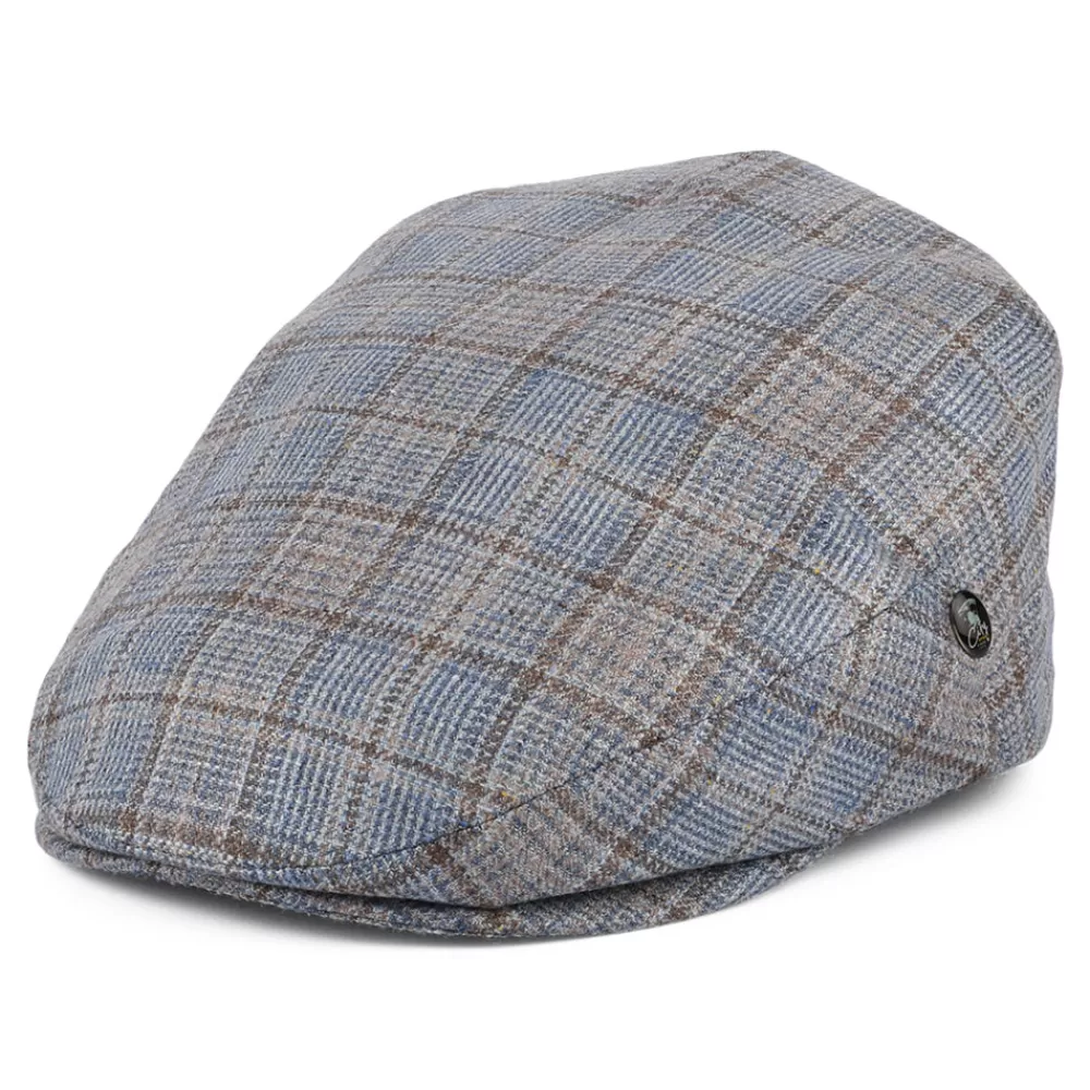 Casquettes Plates | Casquettes Plates^City Sport Casquette Plate Été en Soie et Laine à Carreaux bleu-marron