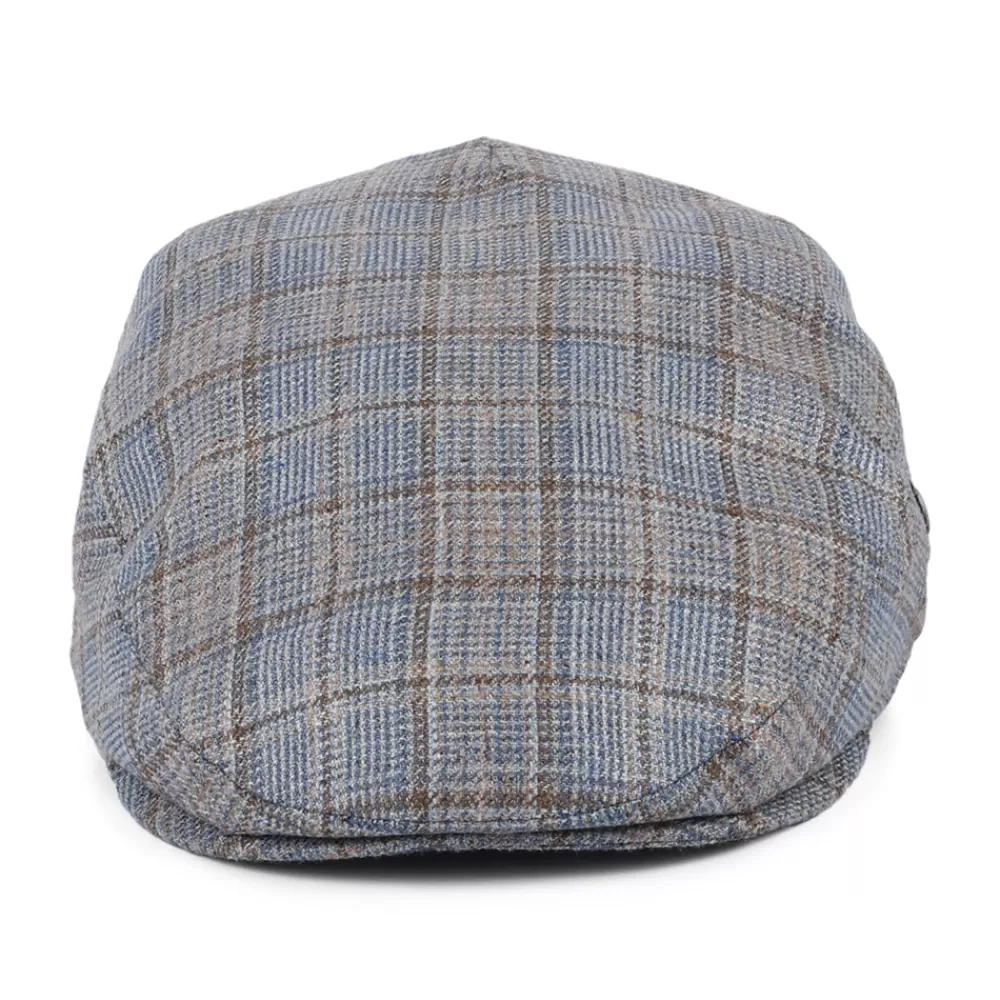 Casquettes Plates | Casquettes Plates^City Sport Casquette Plate Été en Soie et Laine à Carreaux bleu-marron