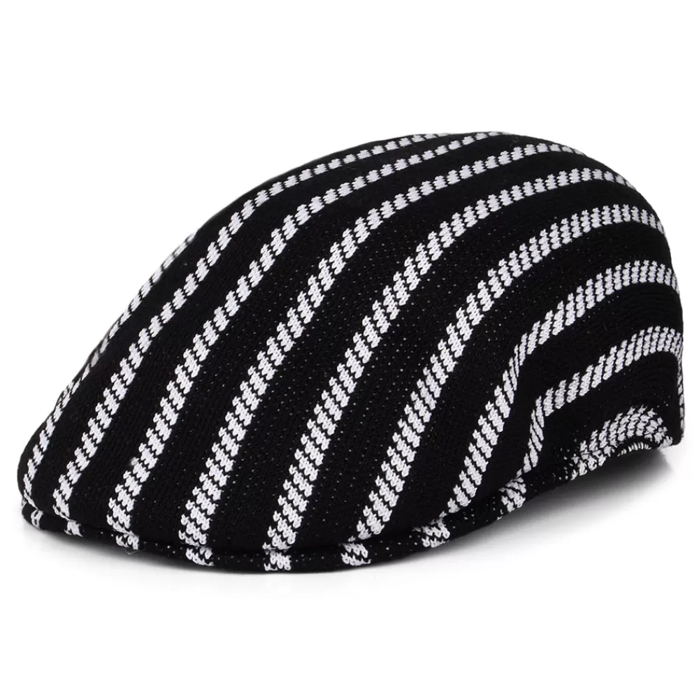 Casquettes Plates | Casquettes Plates^Kangol Casquette Plate Twist Stripe 504 noir-blanc