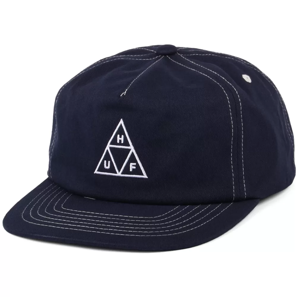 Casquettes Homme | Casquettes De Baseball^HUF Casquette Snapback Non Structurée Triple Triangle bleu marine-blanc