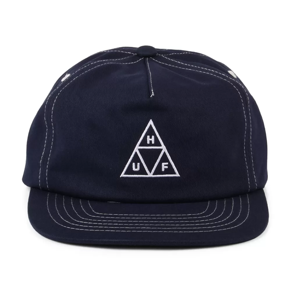 Casquettes Homme | Casquettes De Baseball^HUF Casquette Snapback Non Structurée Triple Triangle bleu marine-blanc