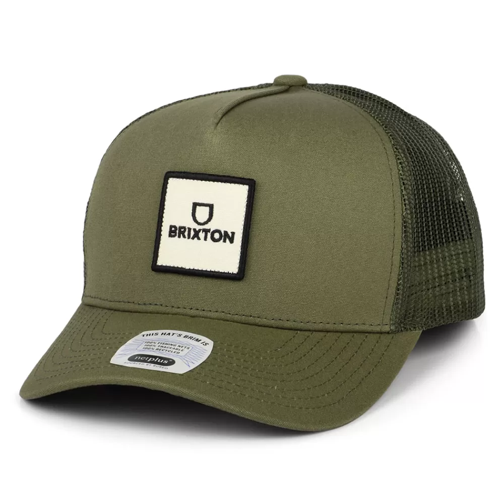 Casquettes Trucker | Casquettes De Baseball^Brixton Casquette Trucker Alpha Block NetPlus MP olive