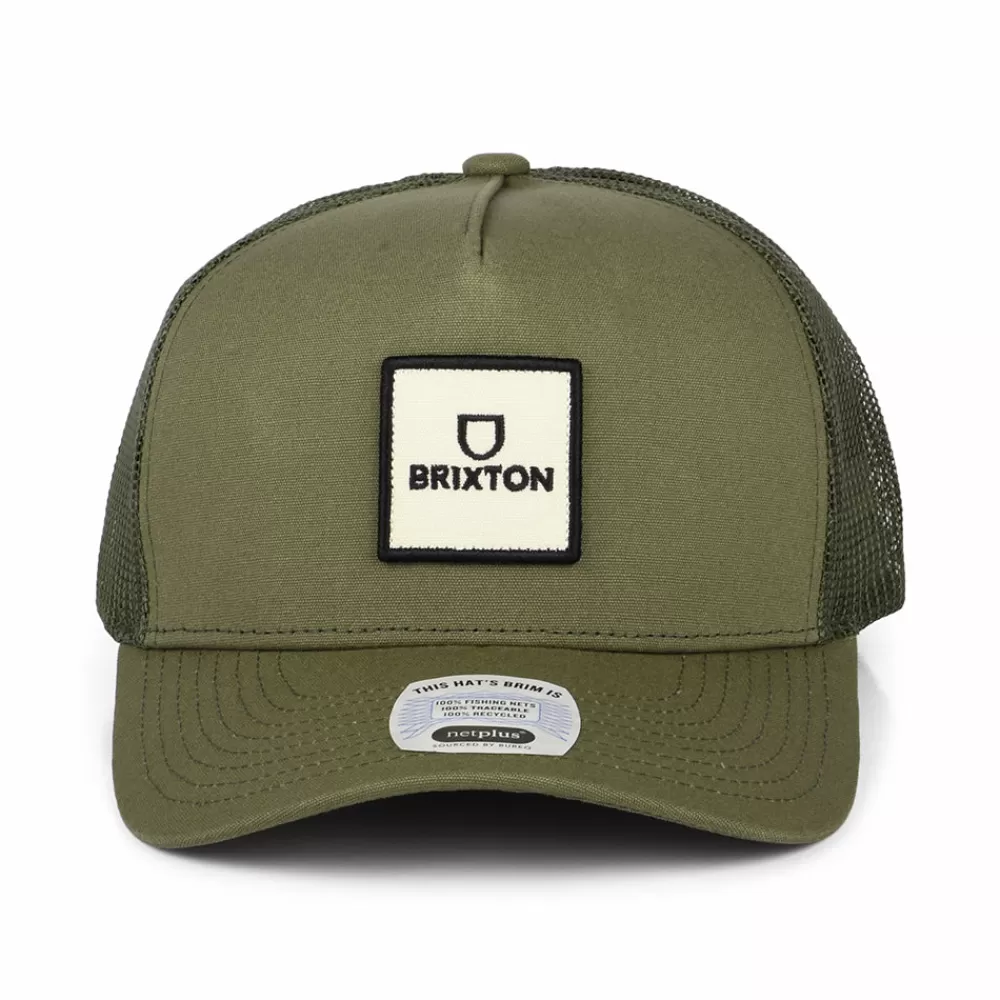 Casquettes Trucker | Casquettes De Baseball^Brixton Casquette Trucker Alpha Block NetPlus MP olive