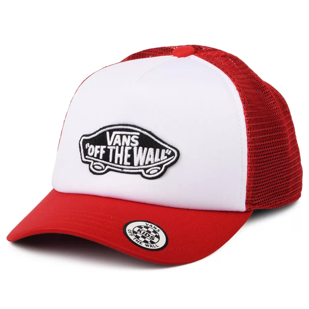 Casquettes Trucker^Vans Casquette Trucker Enfant à Visière Incurvée Classic Patch blanc-rouge