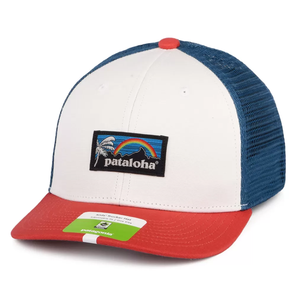 Casquettes Trucker^Patagonia Casquette Trucker Enfant en Coton Bio Patalokahi Label blanc-rouge-bleu