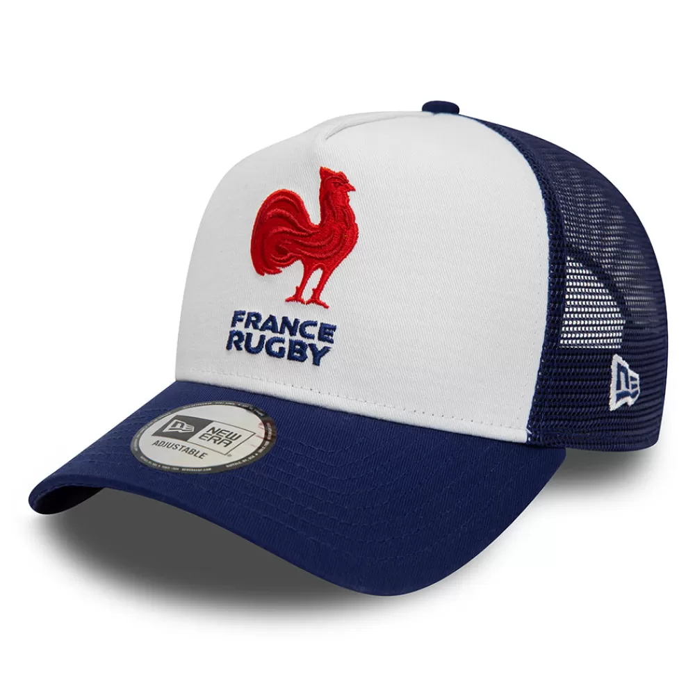 Casquettes Trucker | Casquettes De Baseball^New Era Casquette Trucker Fédération Française de Rugby Essential A-Frame blanc-bleu