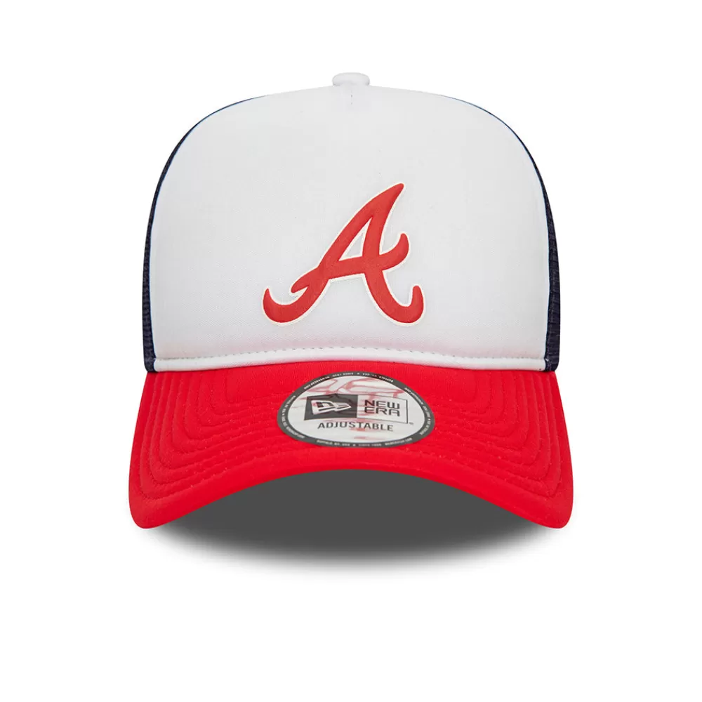 Casquettes Trucker | Casquettes Homme^New Era Casquette Trucker MLB Logo A-Frame Atlanta Braves blanc-écarlate-bleu marine
