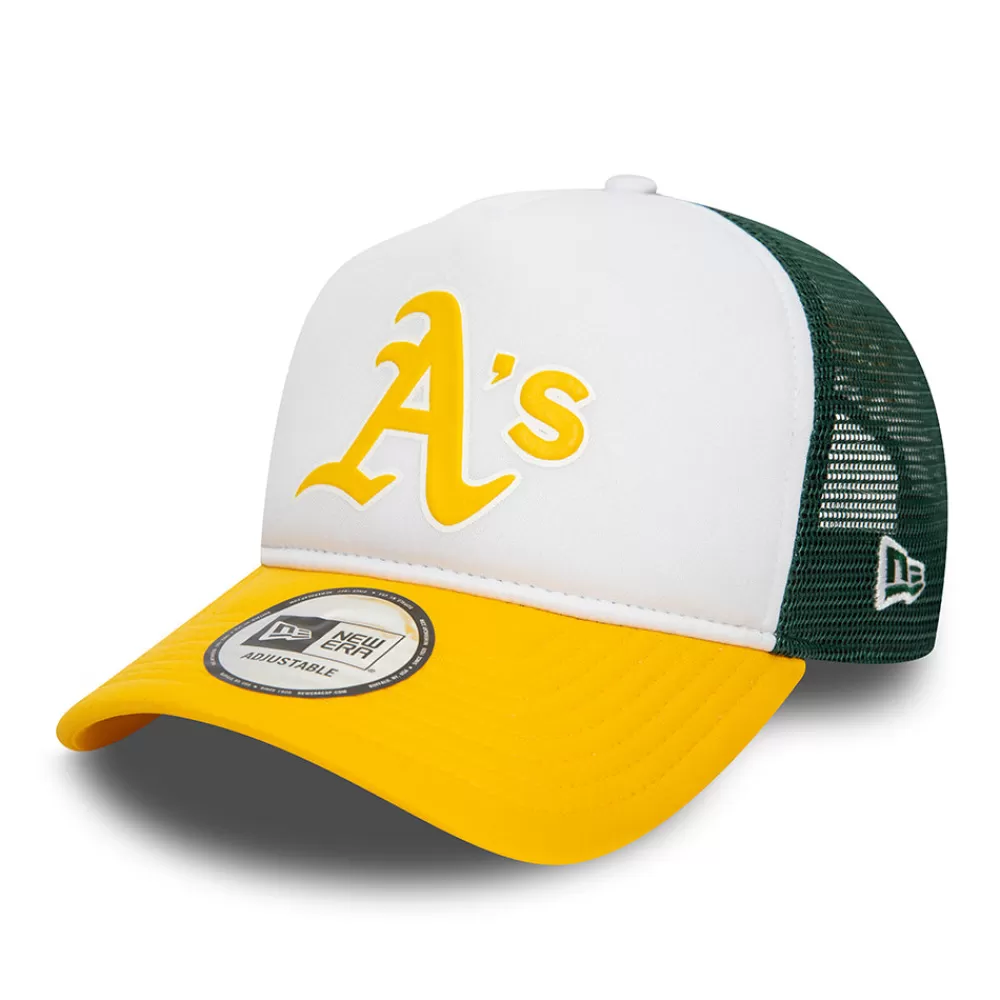 Casquettes Trucker | Casquettes Homme^New Era Casquette Trucker MLB Logo A-Frame Oakland Athletics blanc-jaune-vert foncé