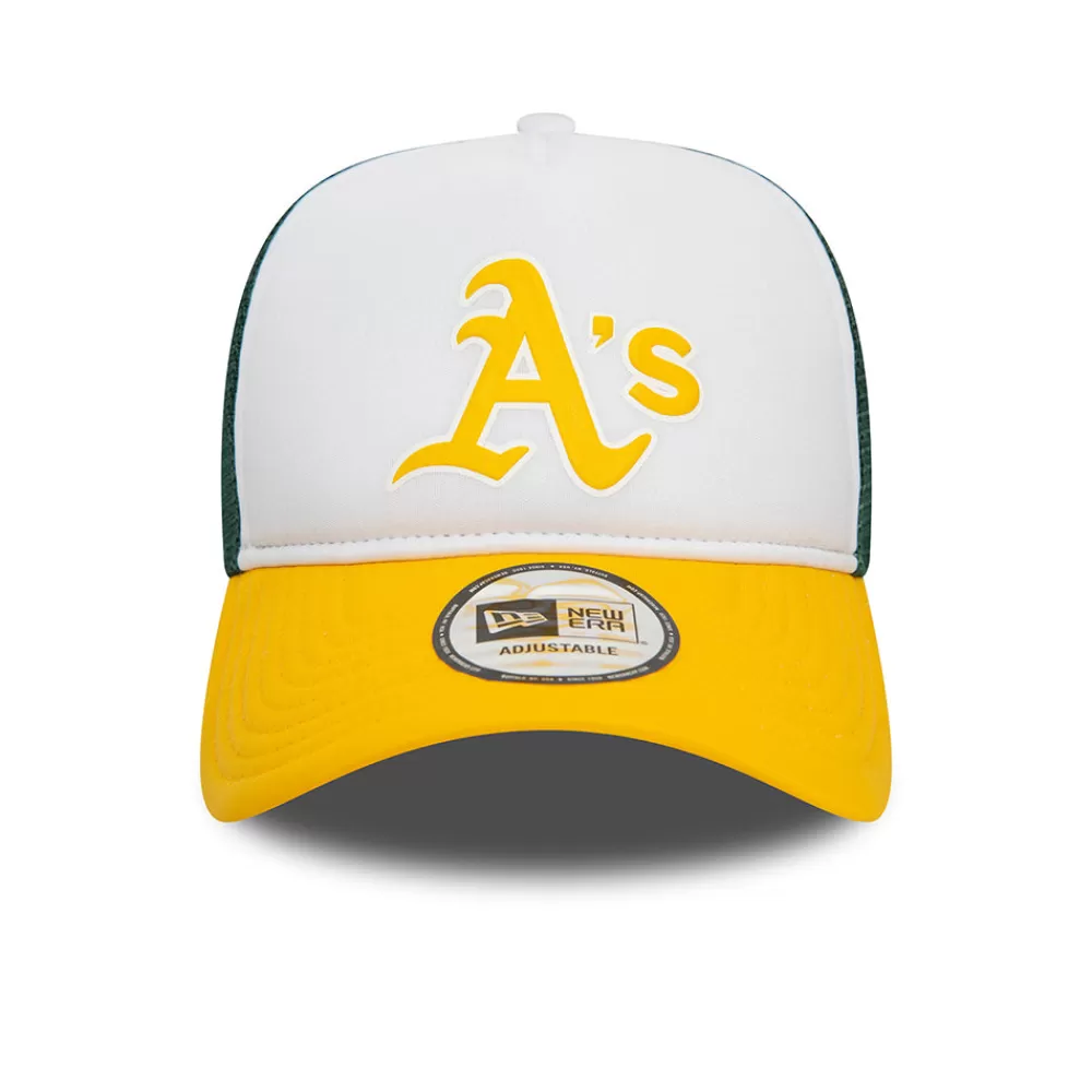 Casquettes Trucker | Casquettes Homme^New Era Casquette Trucker MLB Logo A-Frame Oakland Athletics blanc-jaune-vert foncé