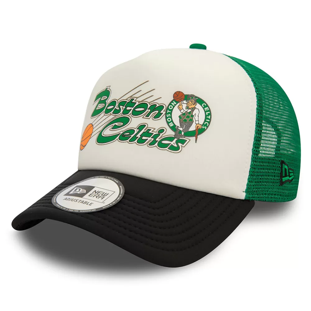 Casquettes Trucker | Casquettes De Baseball^New Era Casquette Trucker NBA Graphic A-Frame Boston Celtics blanc cassé-noir-vert