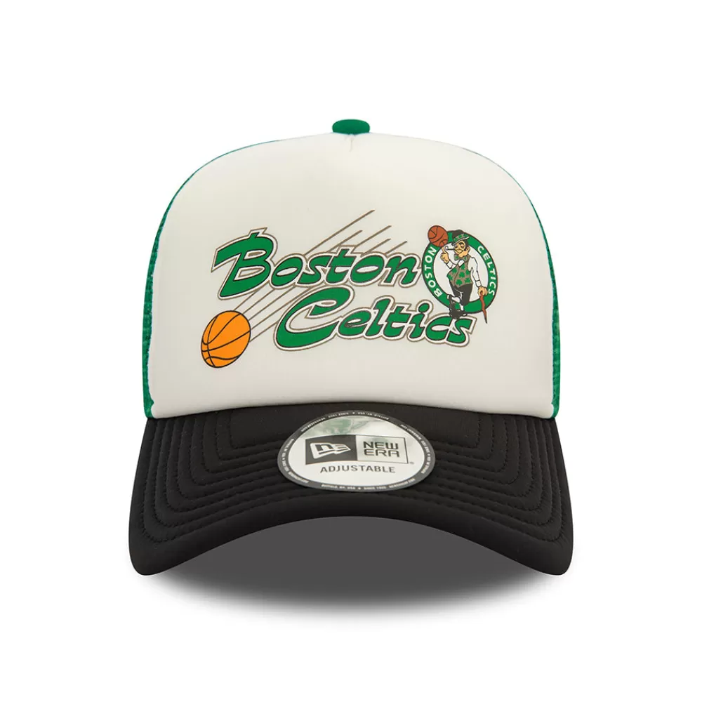 Casquettes Trucker | Casquettes De Baseball^New Era Casquette Trucker NBA Graphic A-Frame Boston Celtics blanc cassé-noir-vert