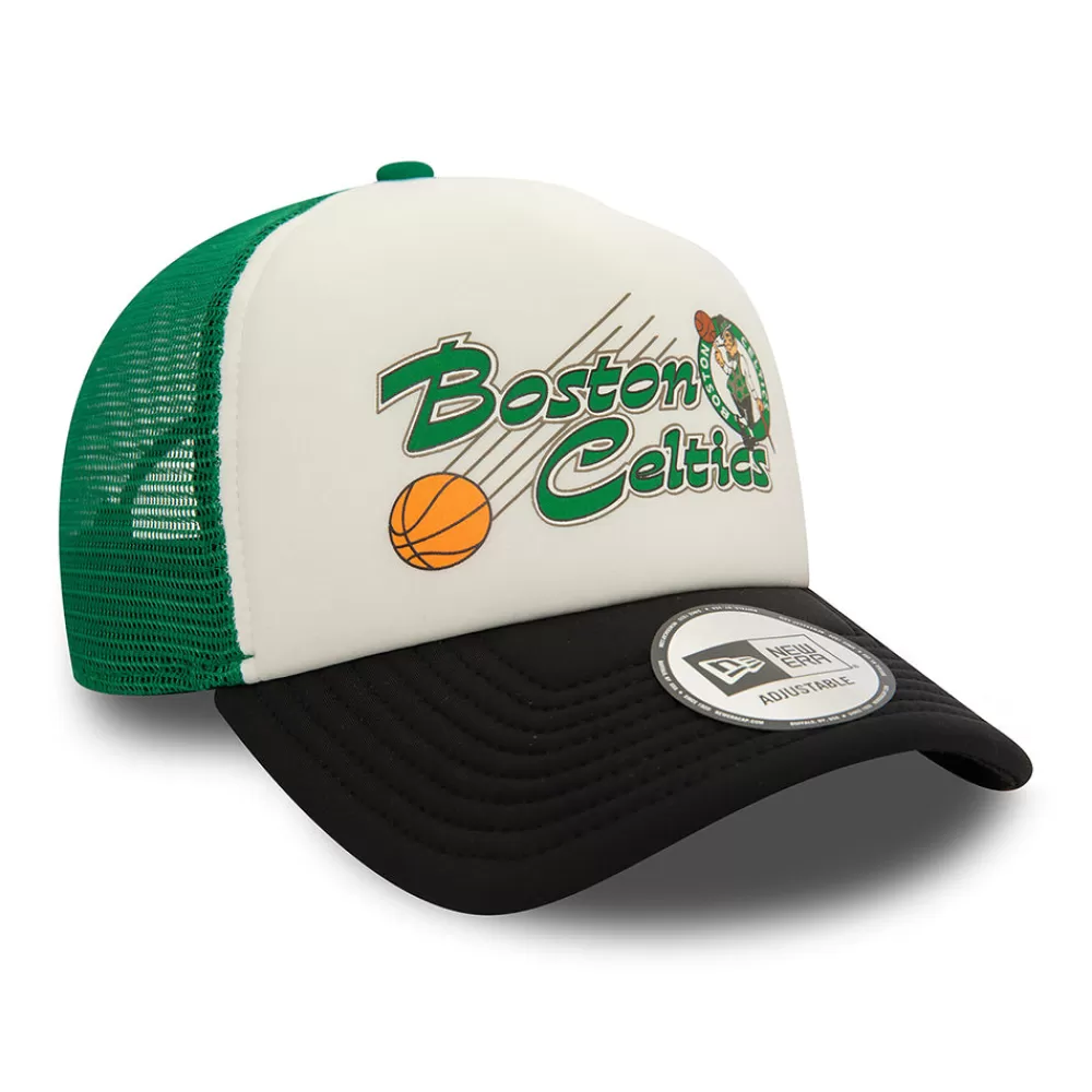 Casquettes Trucker | Casquettes De Baseball^New Era Casquette Trucker NBA Graphic A-Frame Boston Celtics blanc cassé-noir-vert
