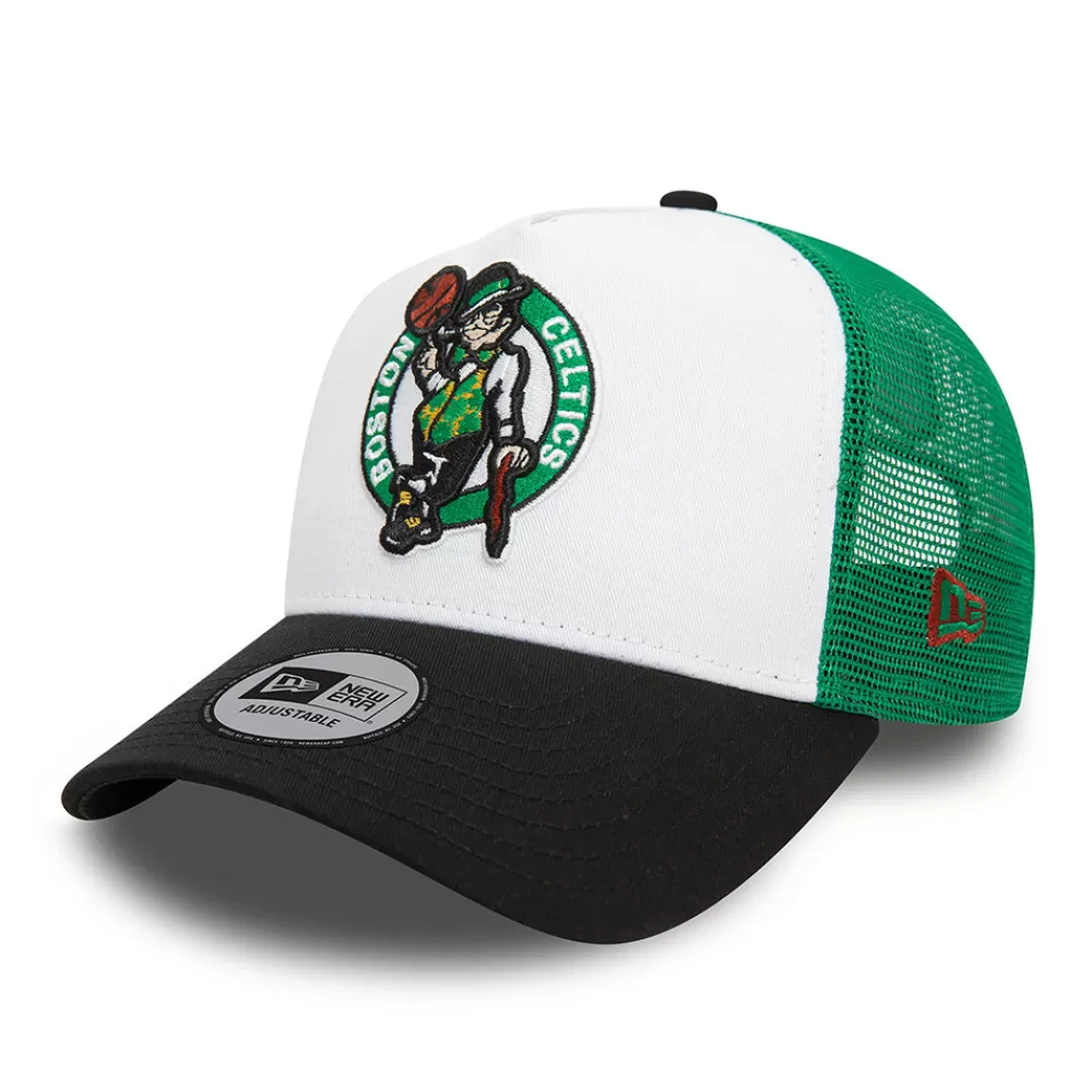 Casquettes Trucker | Casquettes Homme^New Era Casquette Trucker NBA Rear Arch A-Frame Boston Celtics blanc-noir-vert