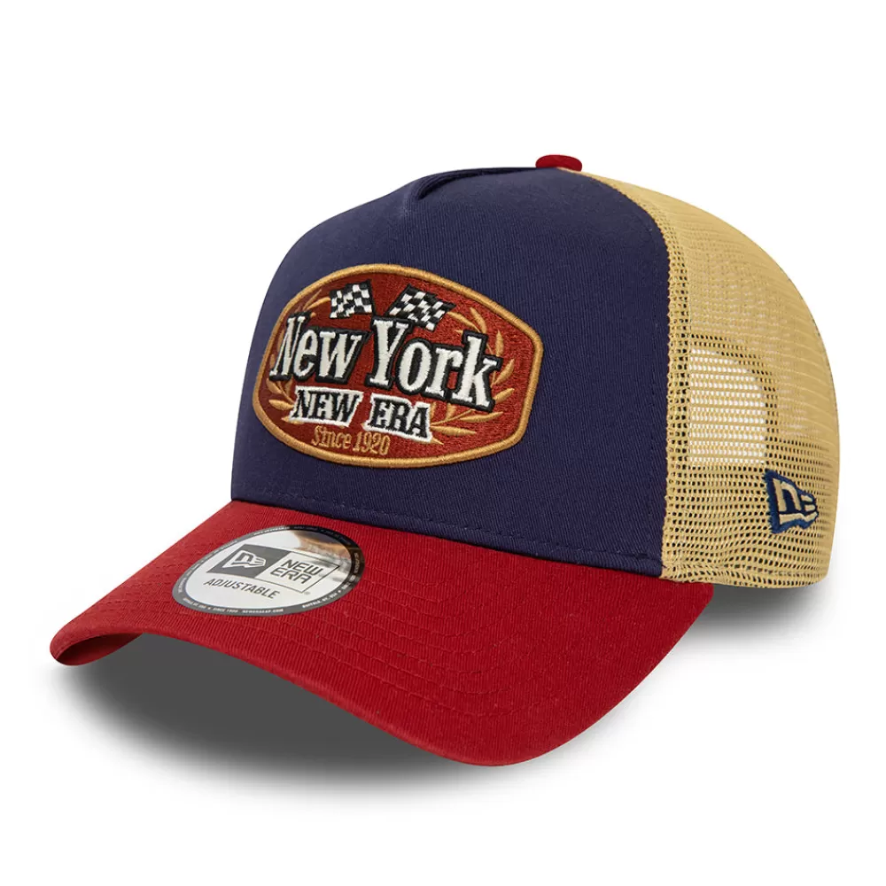 Casquettes Trucker | Casquettes Homme^New Era Casquette Trucker NE Patch A-Frame bleu marine-rouge