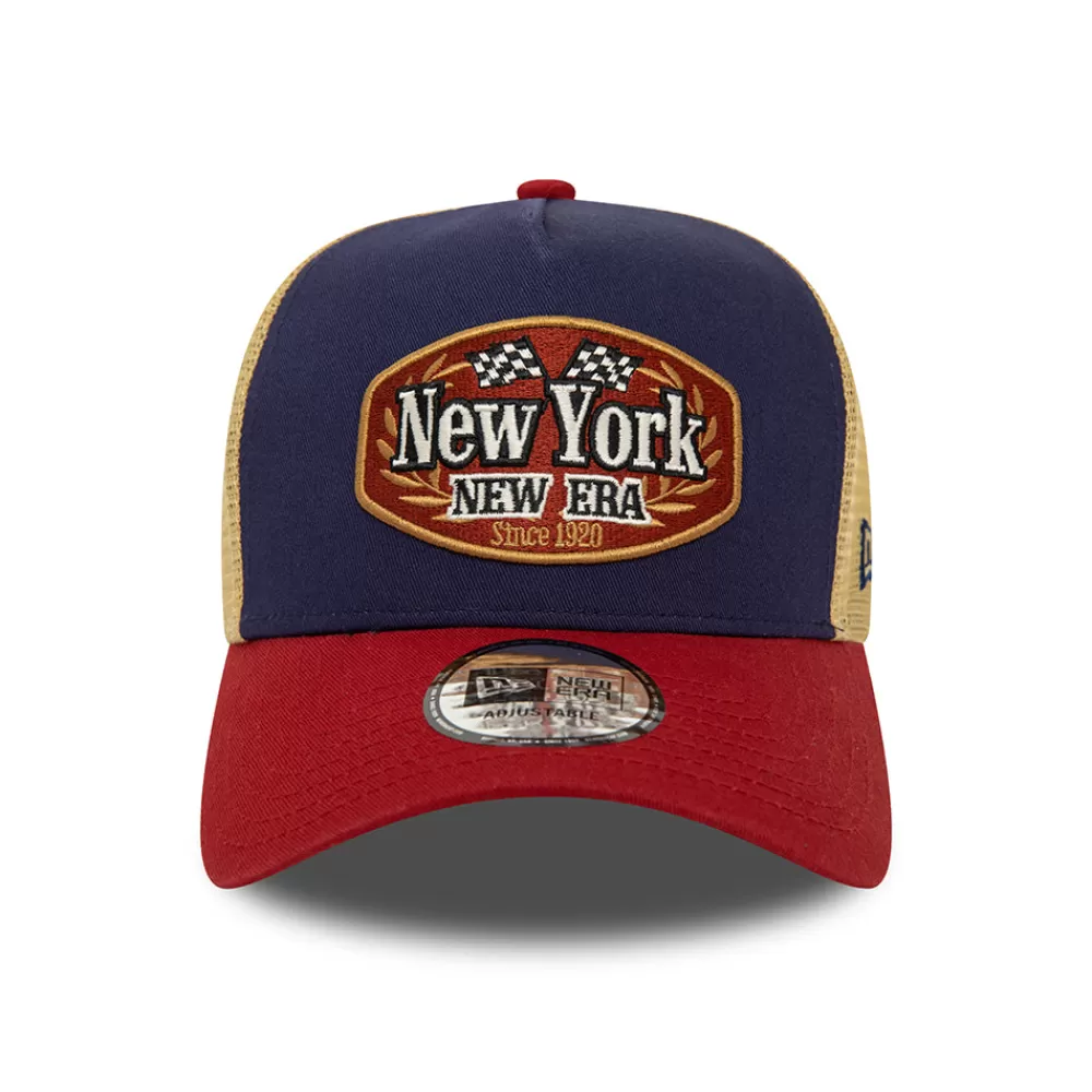 Casquettes Trucker | Casquettes Homme^New Era Casquette Trucker NE Patch A-Frame bleu marine-rouge