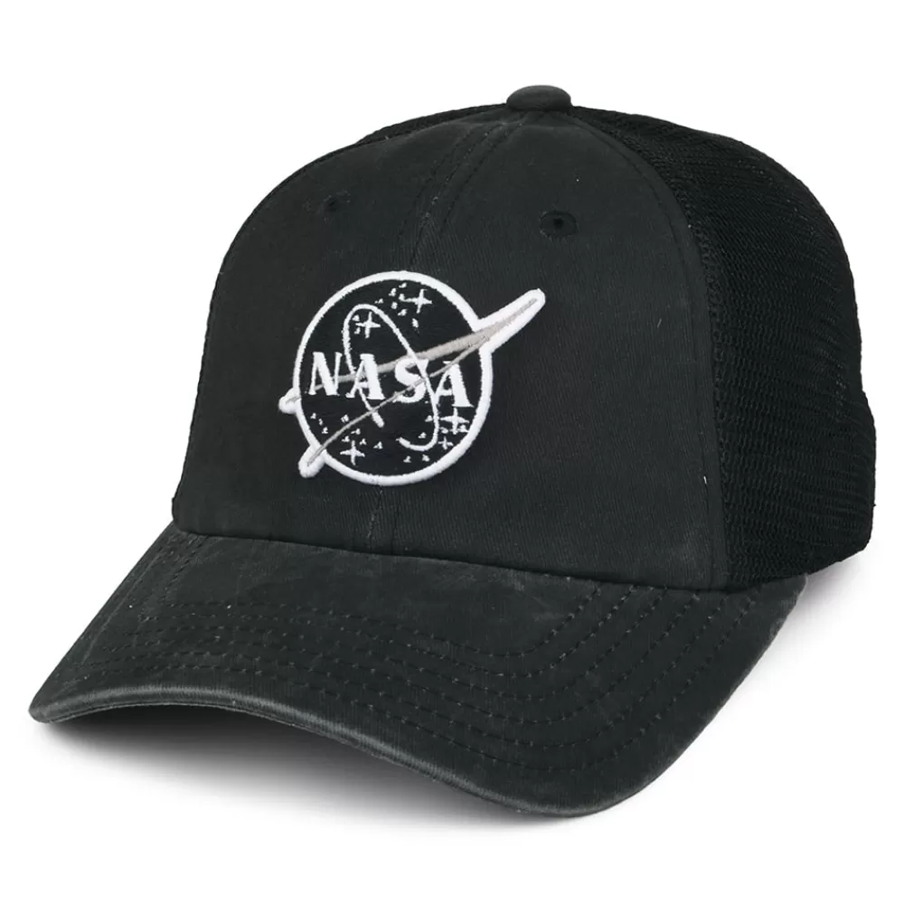 Casquettes Trucker | Casquettes De Baseball^NASA Casquette Trucker Raglan Bones noir délavé