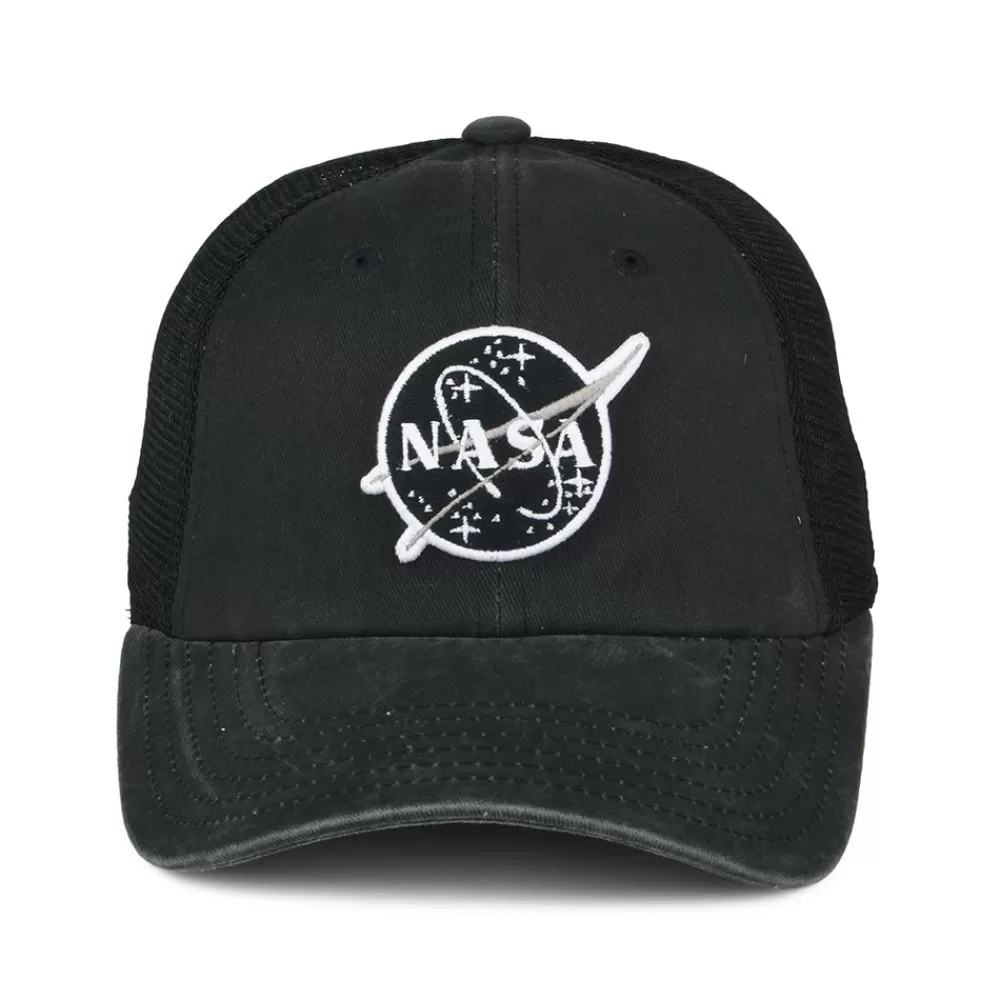 Casquettes Trucker | Casquettes De Baseball^NASA Casquette Trucker Raglan Bones noir délavé